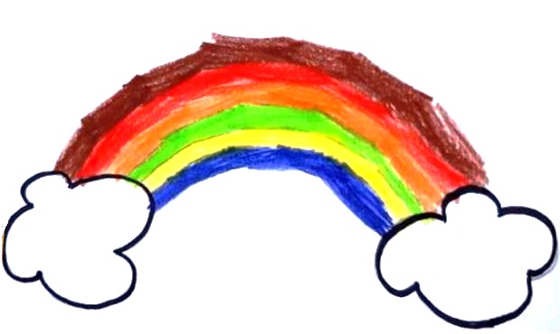 disegno arcobaleno colorato dai bambini